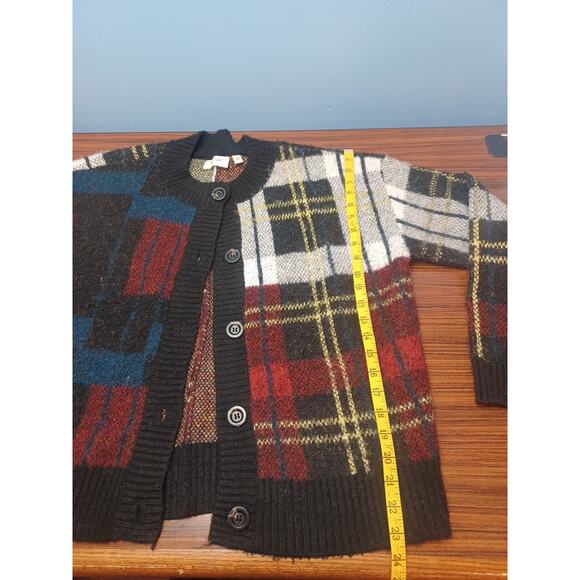 Anthropologie RD Style Conscious Multicolor Plaid Cardigan Sweater Size Large - Picture 5 of 8